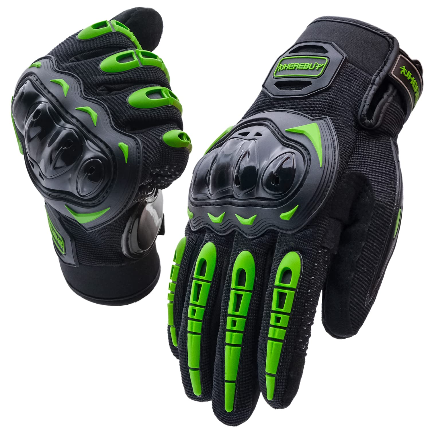 UHEREBUY Motorcycle Gloves Touch Screen Full Finger Riding Gloves Knuckle Protection for Men and Women for Dirt Riding, Road Racing, Cycling, Climbing