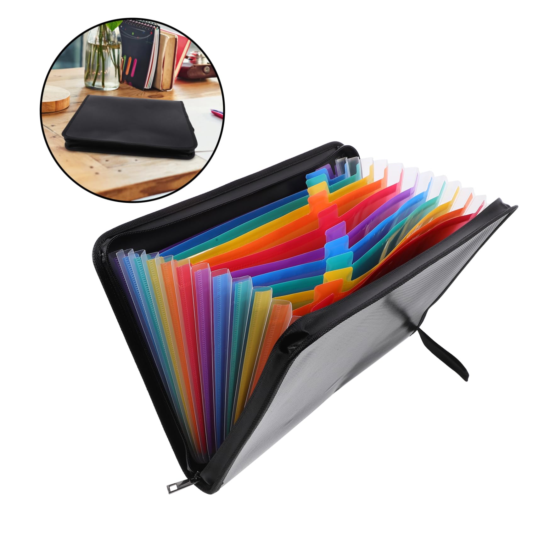 VILLCASE Carpeta Expandible para Archivos Organizador de Recibos y Cheques Bolsa con Cremallera para Oficina