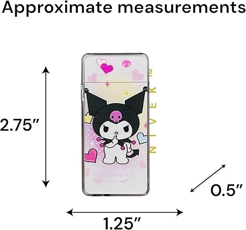 Miniatura 3 de NIVEK Encendedor que brilla en la oscuridad Kitty KT Cat Melody Kuroomi personaje japonés Kawaii Pink Flame Jet Torch recargable (Kulomi)
