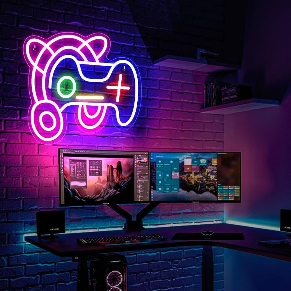 Amazon.co.jp: eoxuefo ゲーミングヘッドセット ネオンサイン 調