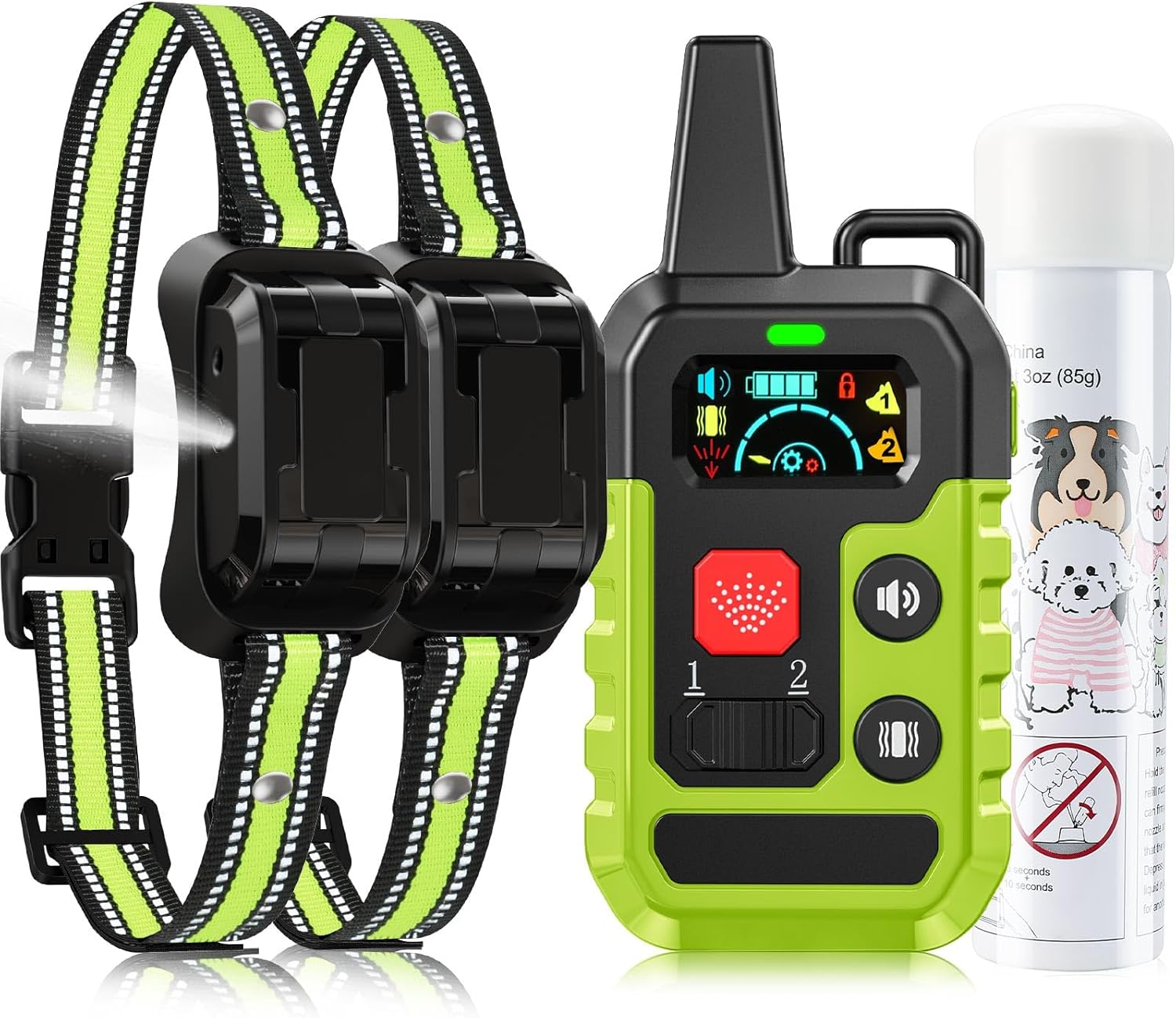 Citronella Training Collar for Dog [2*Collar, No Automatic] Spray Training Dog Bark Collar with Beep/Vibration/Spray 4 Mode & 6 Adjustable Sensitivities, IPX7 Waterproof Safer for L/M/S Dogs