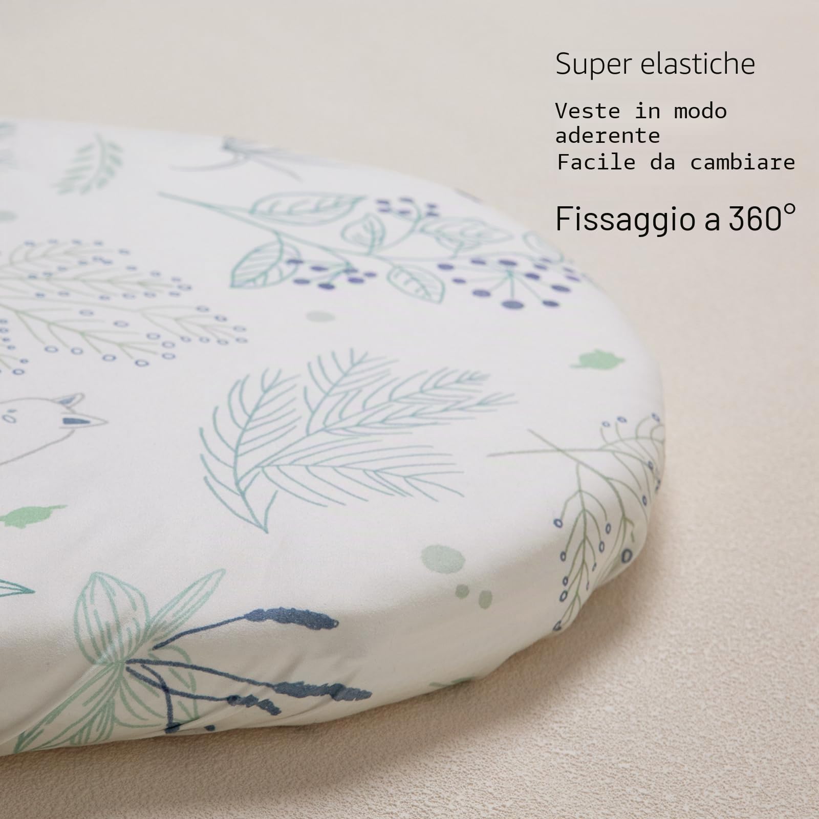 GLLQUEN BABY Set di 4 lenzuola con angoli per lettino - Coprimaterasso per box - Certificato Öko-Tex 100 - Fodera per materasso per neonato - Cervo della foresta