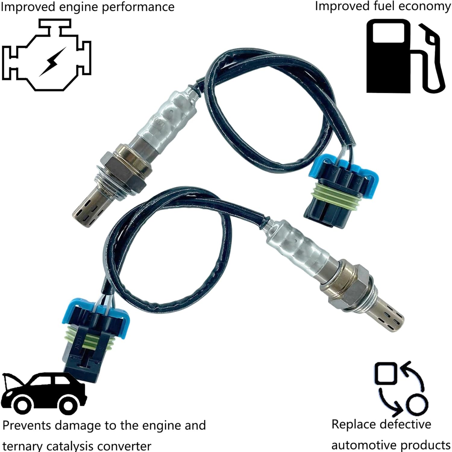 Dropwater 1 Pair Downstream Rear Left and Right Side O2 Oxygen Sensors Compatible with Chevy 2014-2008 Express 1500,2015-2008 Express 2500,2015-2008 Express 3500,Replaces#234-4243 75-4294,Set of 2pcs