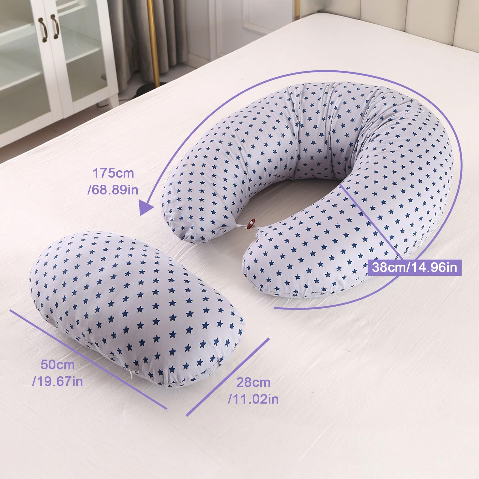 PASUKTER 2 in 1 Pregnancy Pillow and Nursing Pillow, Versatile Body Pillow - Image 2