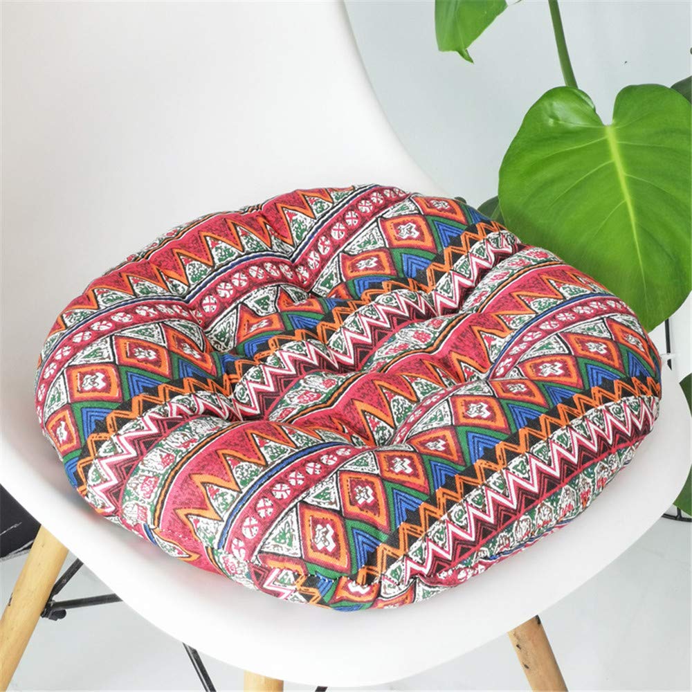 Treer-Shop Bohemia Treer Round Padded Seat Cushion,Chair Seat Pads For Indoor Outdoor Garden Patio Kitchen & Office Chairs (,40X40cm)