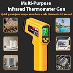 FKM Infrared Thermometer Gun Non-Contact Laser Temperature Gun,-58°F~986°F | (-50°C~530°C) AdjustableEmissivity,Digital Thermometer Gun for Cooking,Oven,Griddle,Automotive,HVAC,Industrial,Not for Human