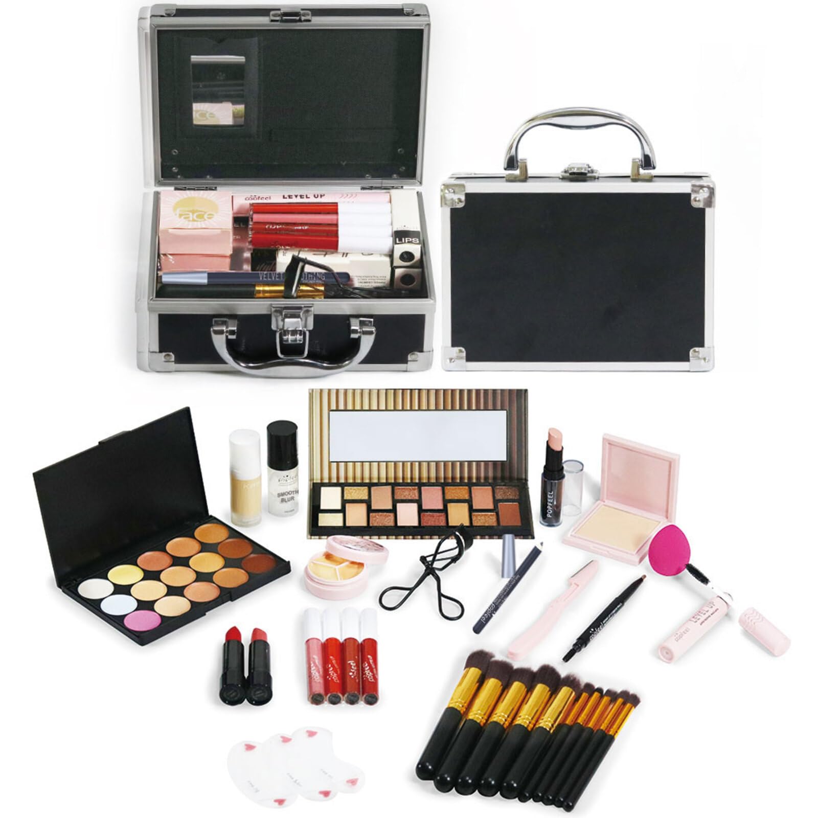 RoseFlower Schminkkoffer Frauen, Professionelles Make-up-Set Teenager Mädchen Schminkset Kosmetische Makeup Paletten Lidschatten Vollgesichts Schminkemit tragbarer Beauty Case #1
