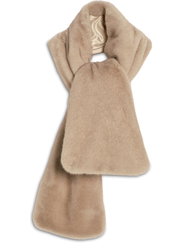 White Free People Snow Angel Faux Fur Scarf