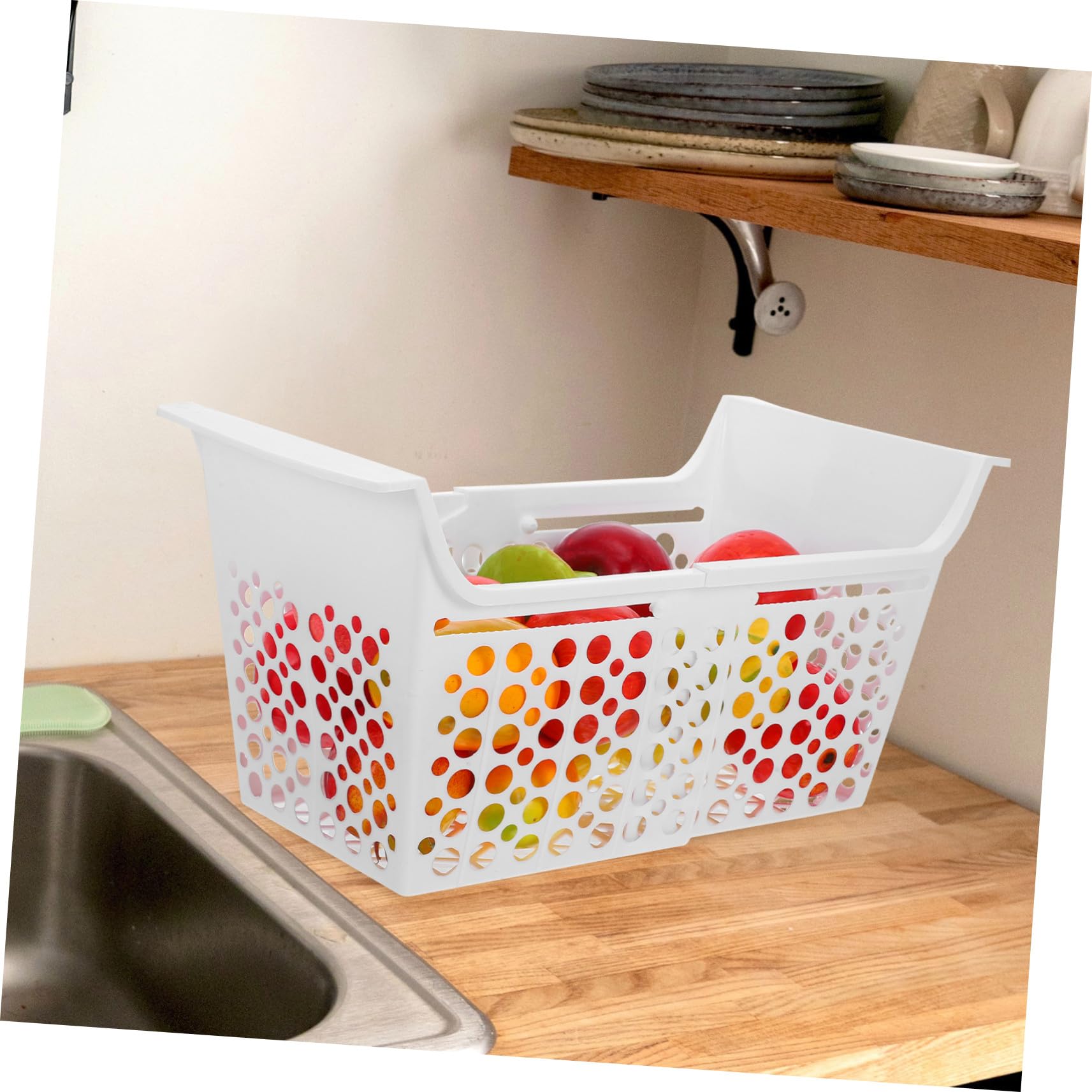 Cesta Extensible para Congelador Horizontal Ajustable con Drenaje Organizador Resistente para Almacenamiento Congeladores y Refrigeradores Multifuncional para Cocina