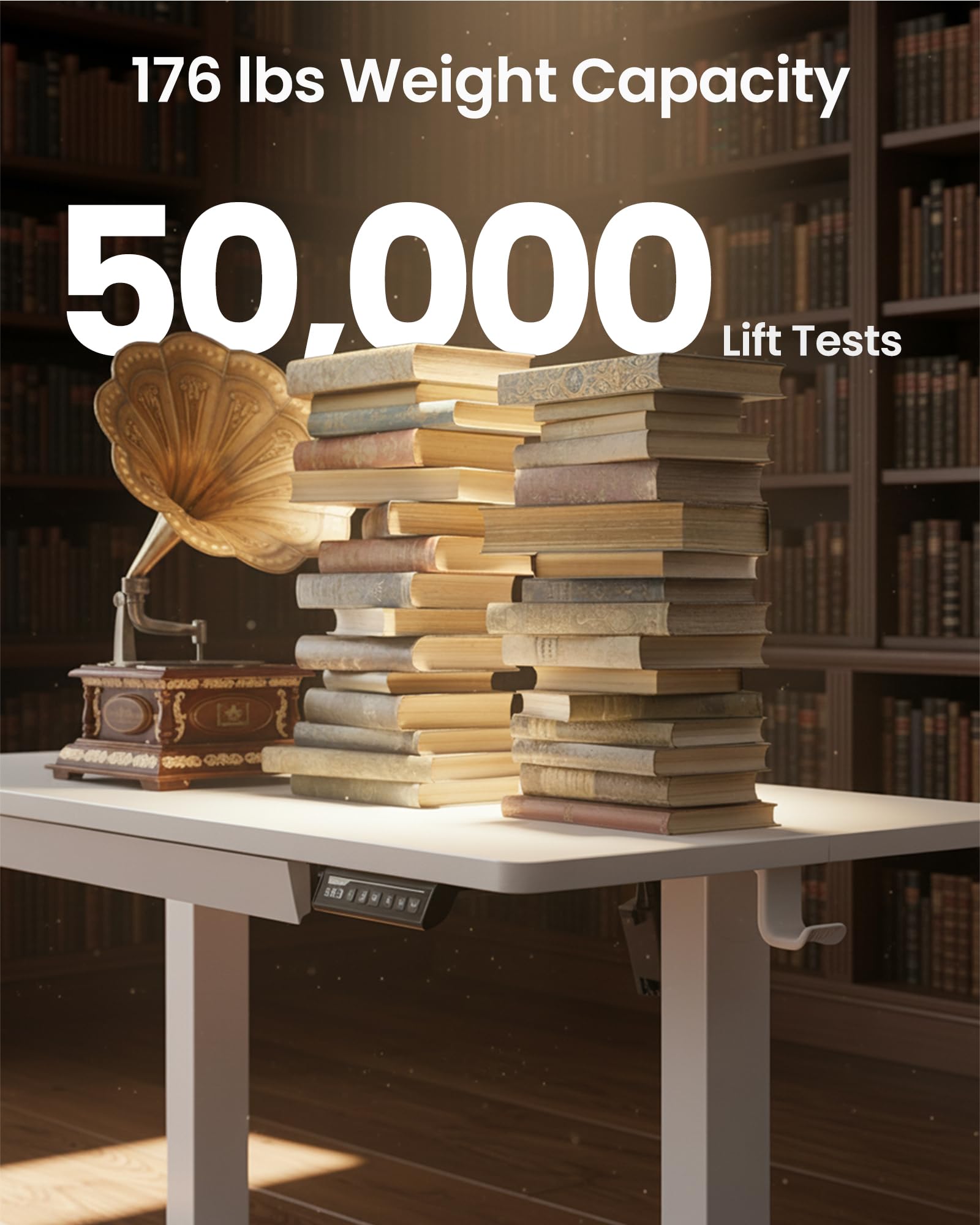 ErGear 44 inch Electric Standing Desk with Drawers Adjustable Height with Storgear 4 Memory Height Settings Sit Stand — view 6