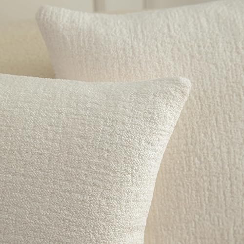 Miniatura 6 de Rythome Fundas de almohada neutras con textura similar a un peluche beige para cama y sofá, 20 x 20 pulgadas, paquete de 2