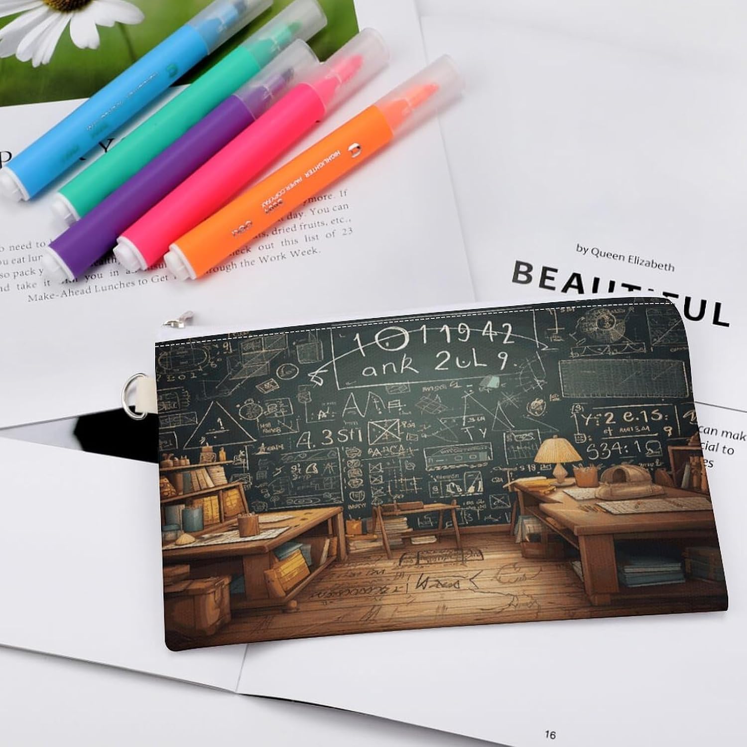 School Math Coin Purse Mini Coin Pocket Pouch Change Holder for Men Women Portable Change Wallet