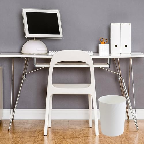 Miniatura 5 de UUJOLY Cubo de basura pequeño de plástico, cesta de basura para baños, lavandería, cocinas, oficinas, habitaciones de niños, dormitorios (blanco,
