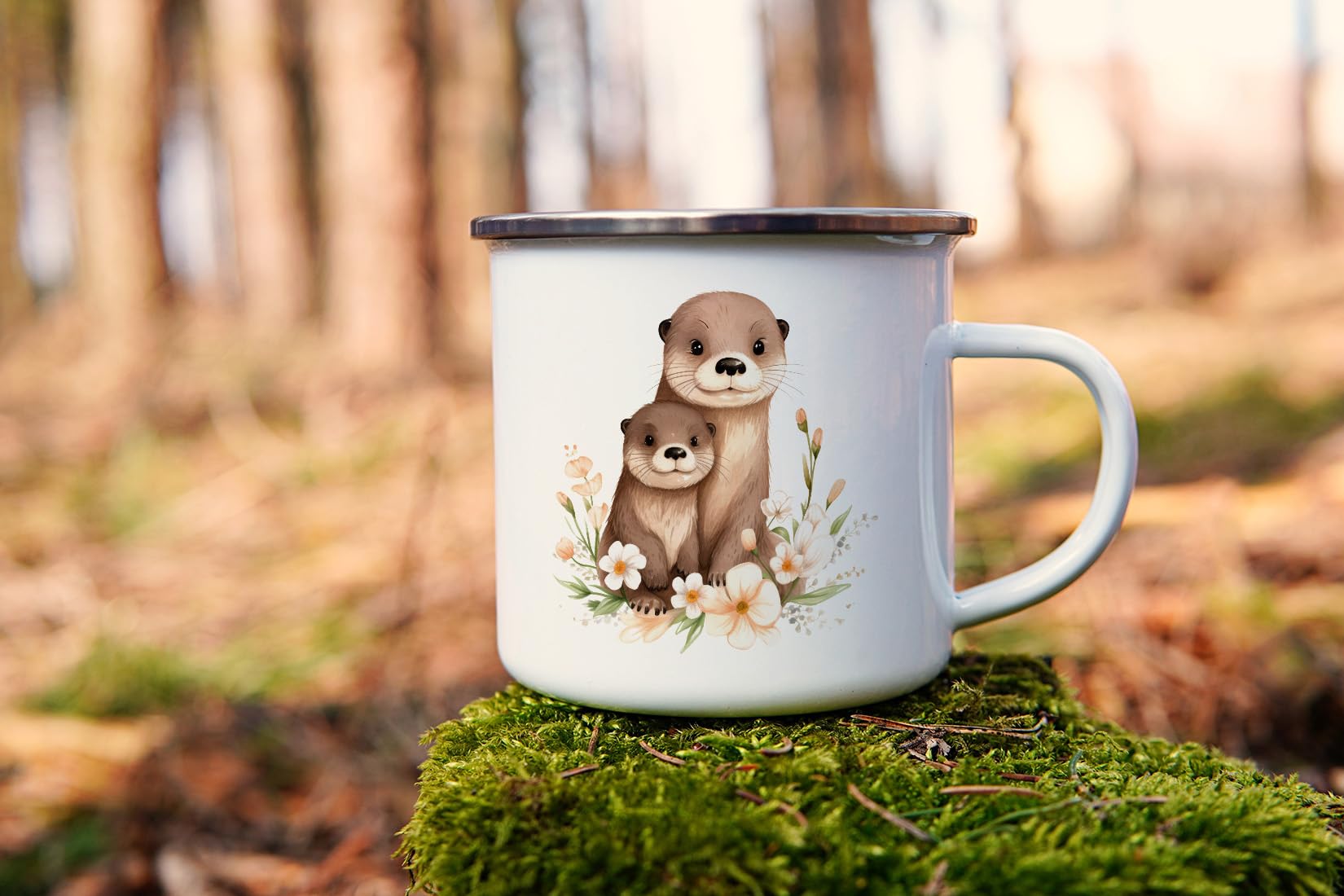 MAXIKIWI - Tazza da campeggio smaltata resistente per caffè o tè