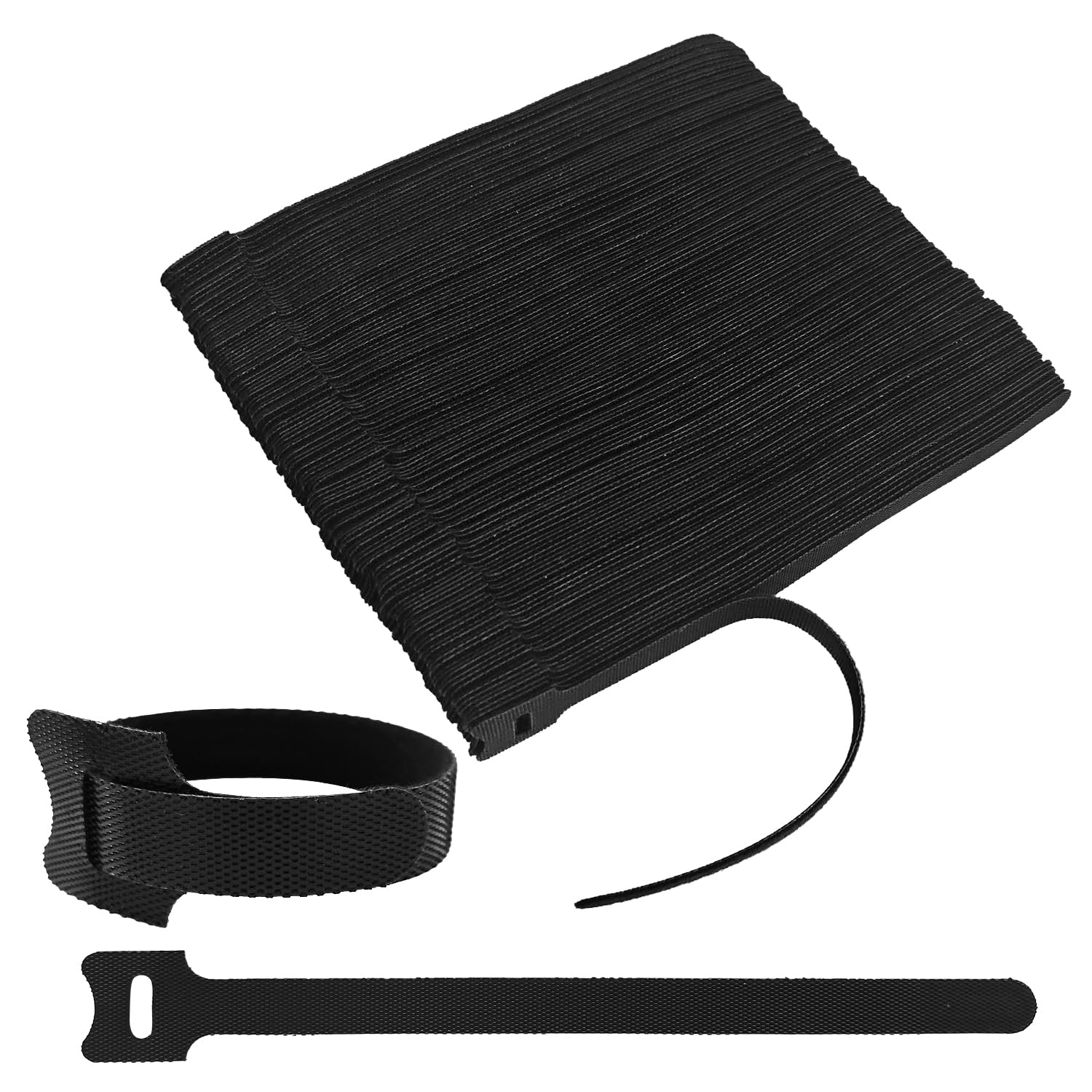 128 PCS Reusable Cable Ties, Adjustable Cable Organizer, Hook-Loop Cable Management - 8 Inch