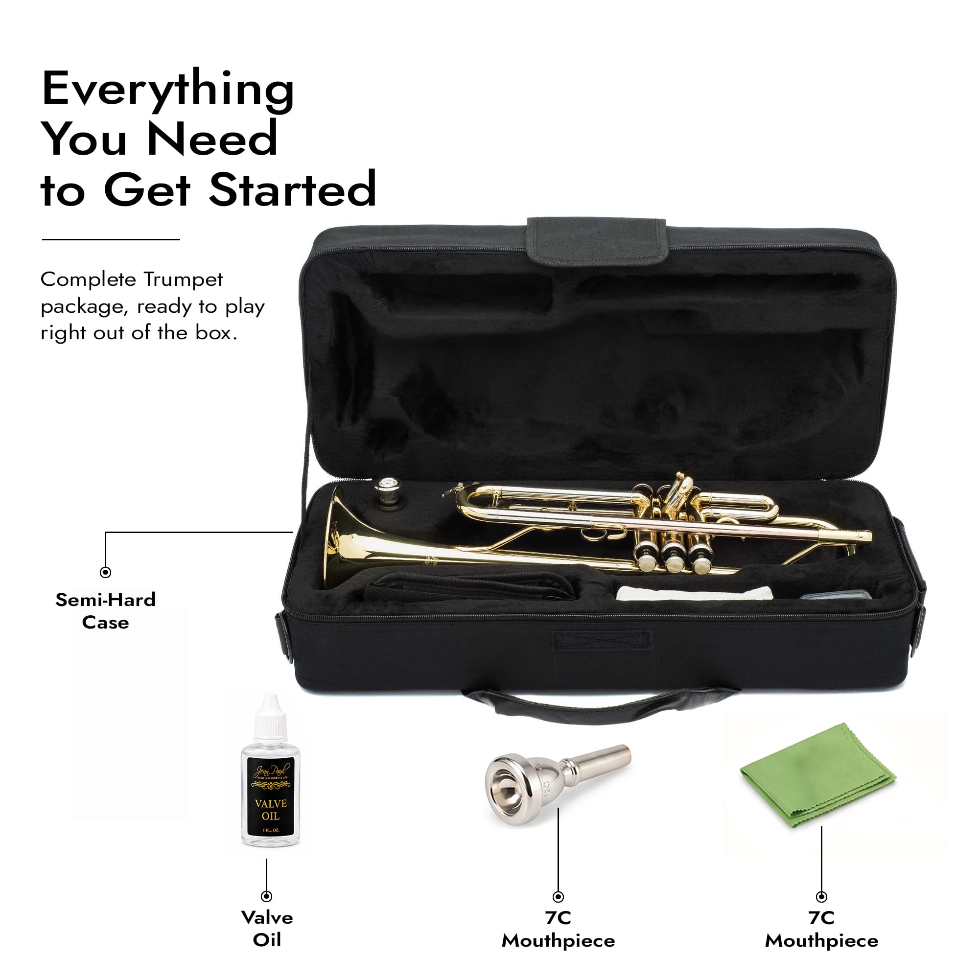 Amazon.com: Jean Paul TR-430 Intermediate Bb Trumpet, Rose Brass