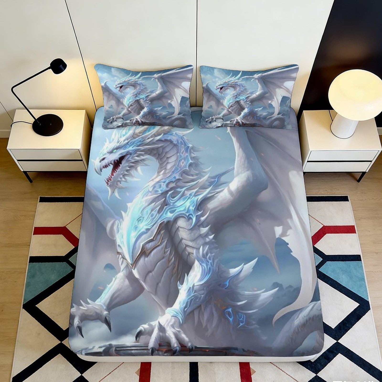 3D Printed Cat Pattern Fitted Sheet Microfiber Deep Pocket Non-Slip Bedroom Bedding Cat Mattress Fitted Cover for Adults Teenagers 160x200x25cm