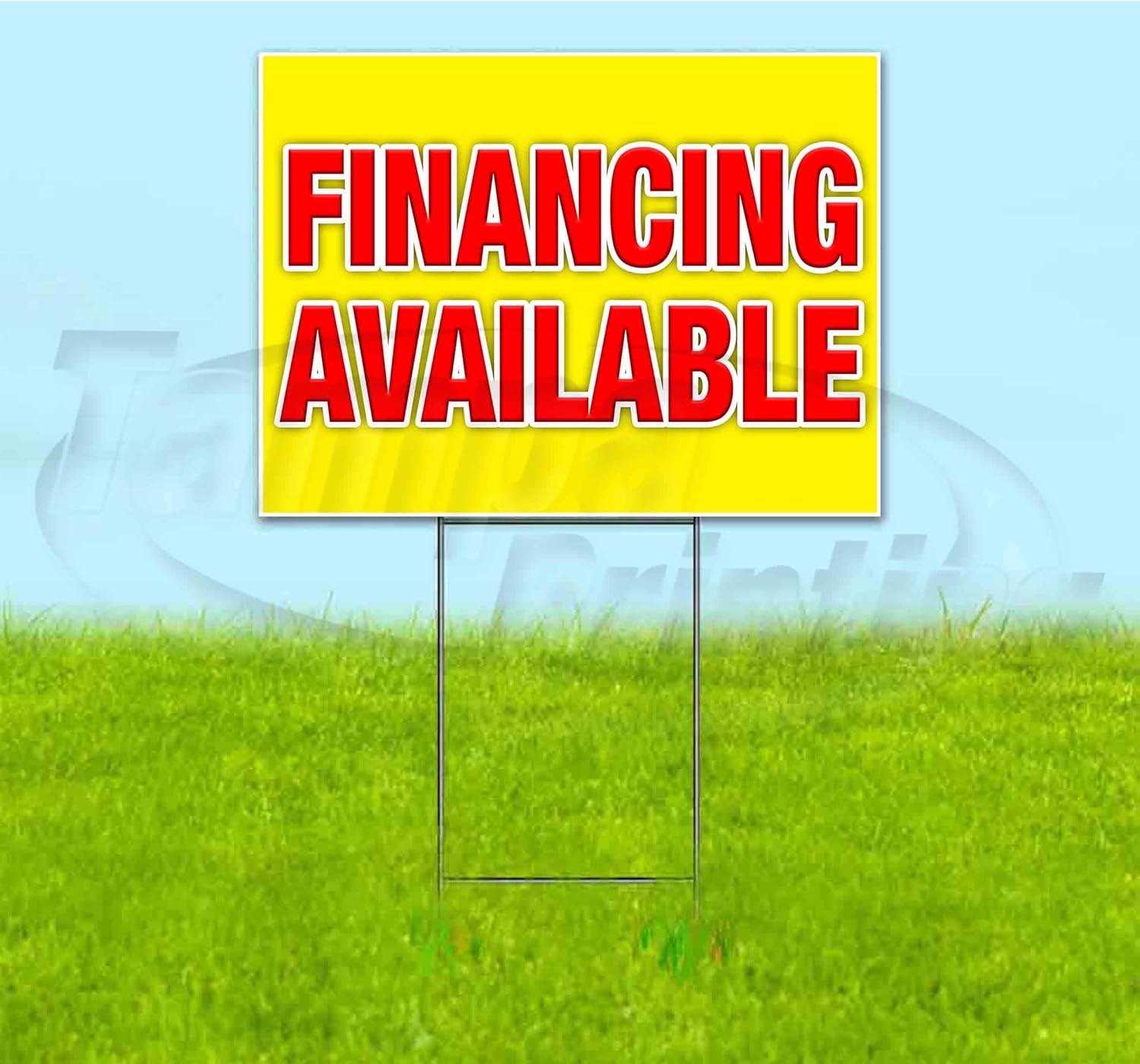 Financing Available (18" X 24") Yard Sign, Quantity Discounts, Multi-Packs, Includes Metal Step Stake, Bandit Sign