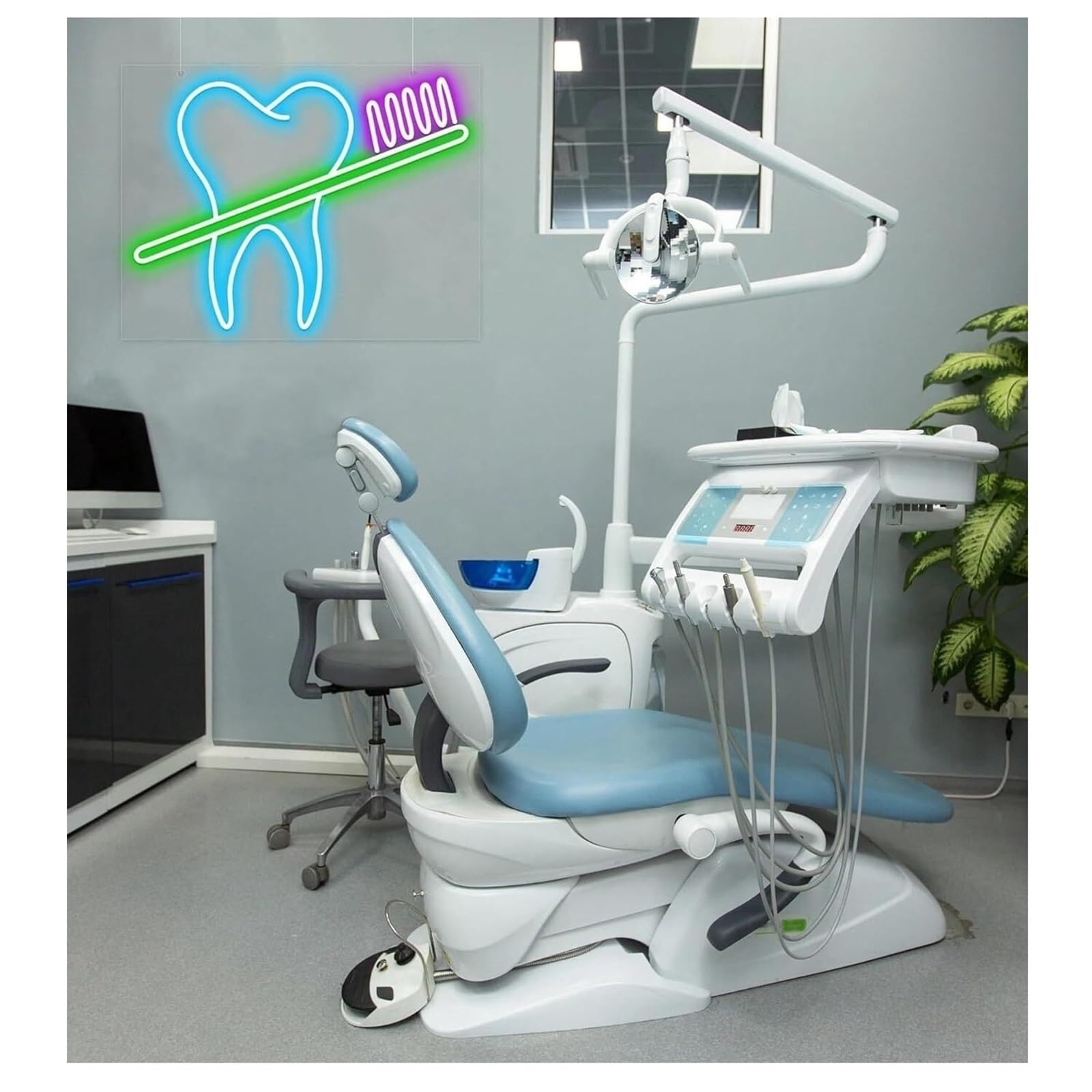 Zynther Neon lamp Soothing Ambiance Toothbrush Neon Sign Light Powered by Adjustable Brightness Lights(D)