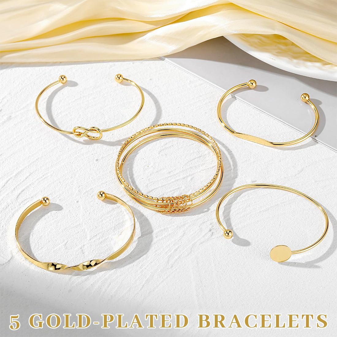 Bracciale in acciaio con charms sfaccettati colore silver - Round