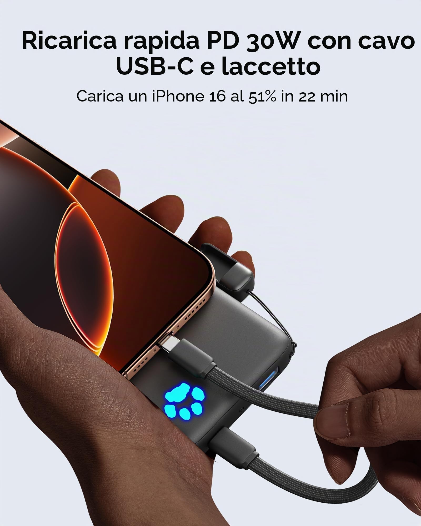 INIU 30W Magnetico Power Bank, Qi2 Certificato 10000mAh Ricarica Rapida Powerbank, Slim Caricatore Portatile per iPhone 16/15/14/13/12, Essenziale per il Esterno Adatto a Uomini e Donne, Bianco