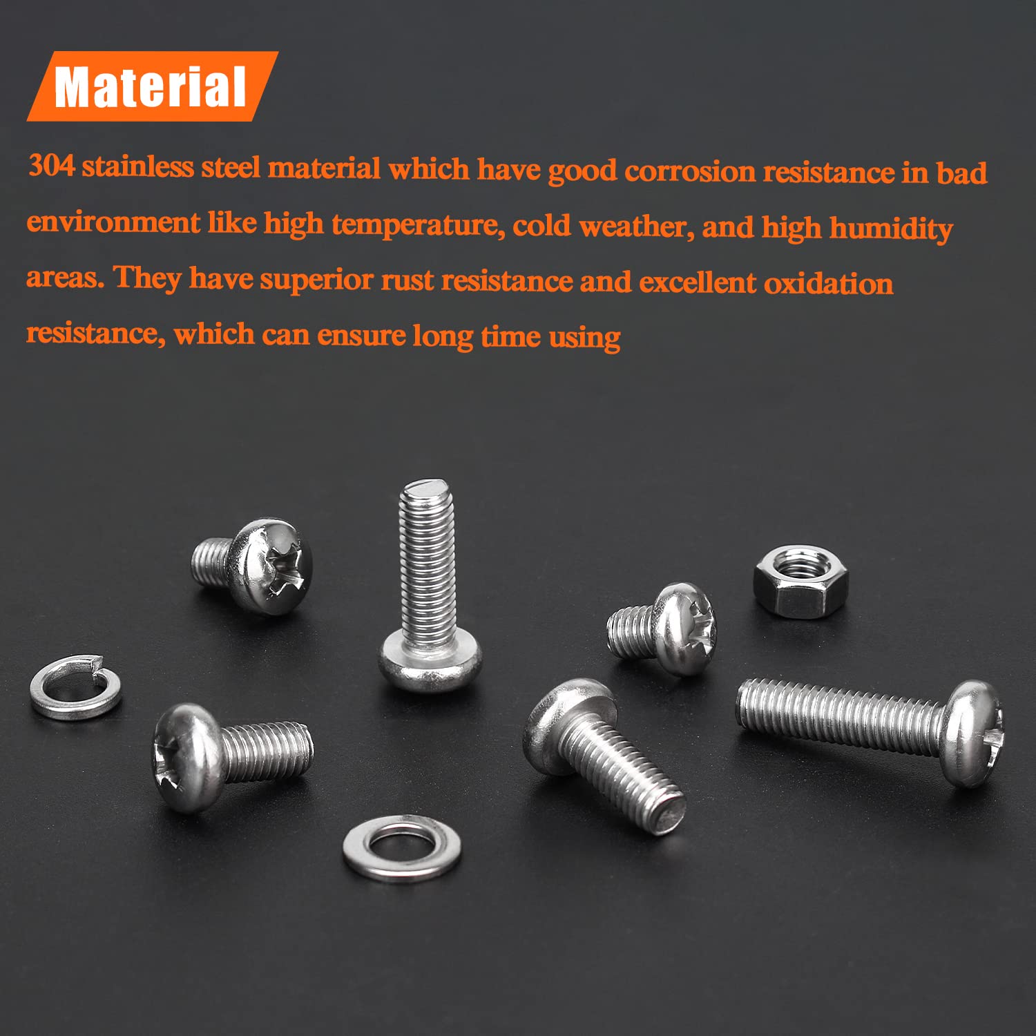 M5 Stainless Steel Machine Screws Kit - 210 Pieces -2