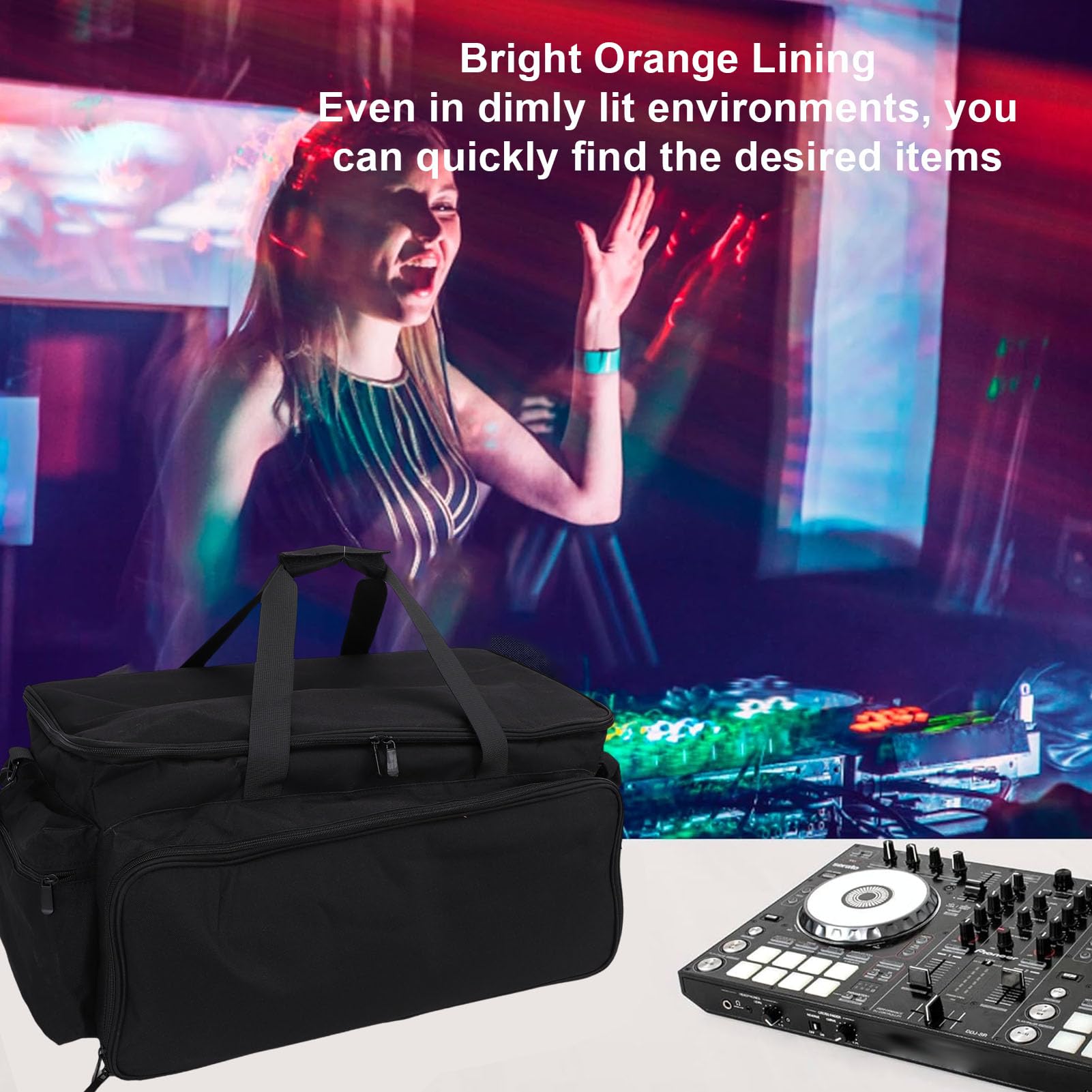 J Gig Bag con 6 Divisori Rimovibili, Borsa per Cavi DJ con Custodia per Laptop, Borsa da Viaggio per Musicisti di Grande capacità per Attrezzatura DJ, Attrezzatura Musicale e