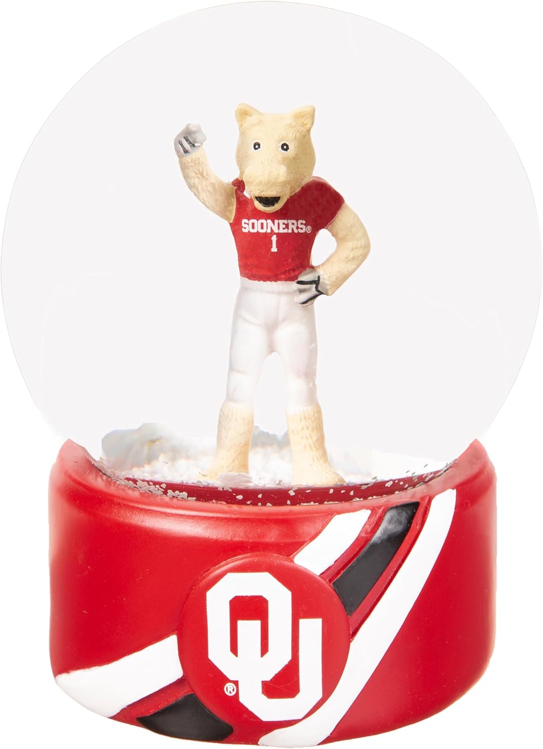 NCAA University of Oklahoma Snow Globe, Officially Licensed College Sports Water Globe with Team Logo, Christmas Holiday Tabletop Decoration for Home, Alumni Gift for Men and Women Fans