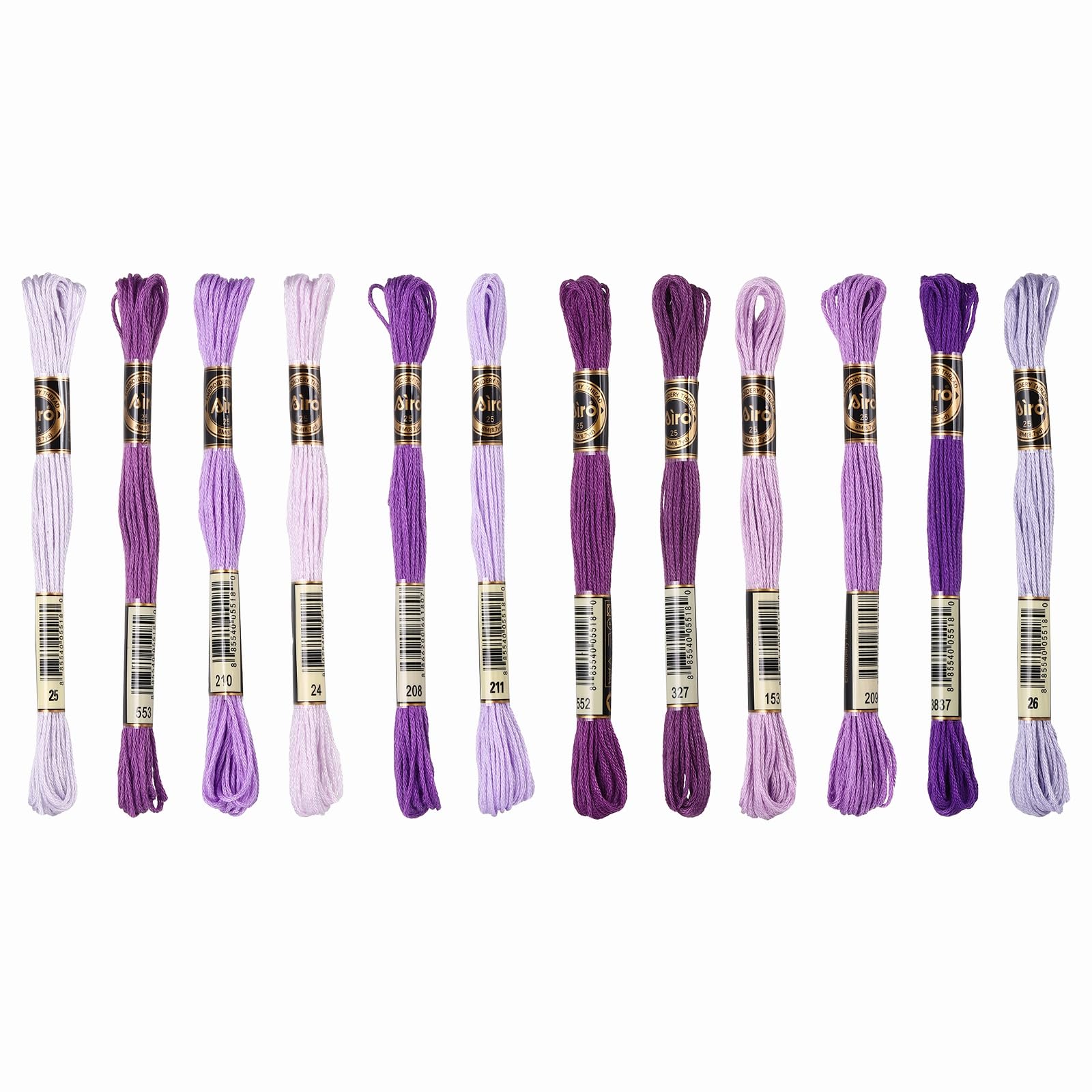 PATIKIL 12 Skeins Embroidery Floss Polyester Embroidery Threads Bracelets String for Cross-Stitch Hand Embroidery, Light Purple
