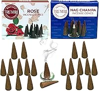 Vista 321 de TRUMIRI Incense Cones - Combo Pack of 20 Cone Incense - 10 Nag Champa + 10 Palo Santo - Insence Cones - Incense Cones Scented - Cone Incense Scents