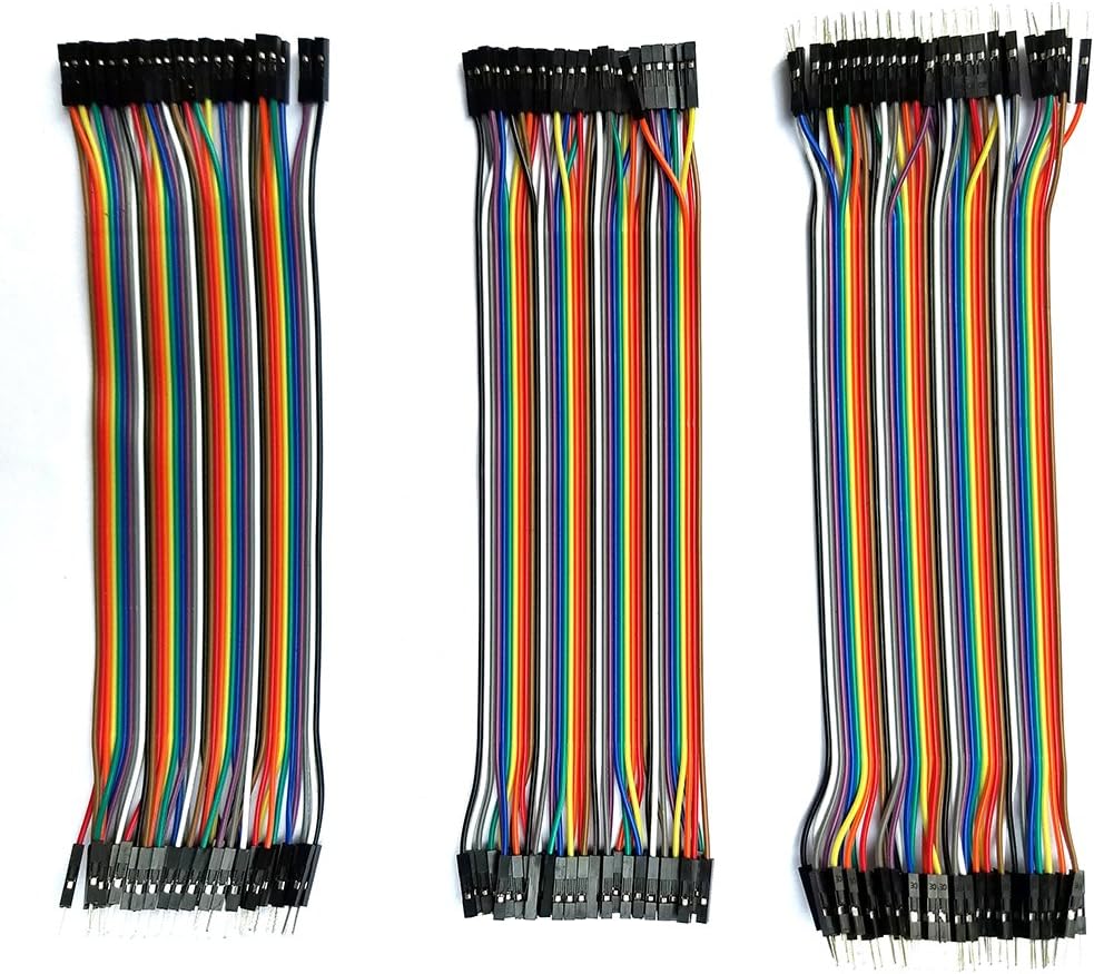 Breadboard Jumper Wires Aoyoho 120pcs Multicolored 40pin Male to Female 40pin Male to Male 40pin Female to Female Breadboard Jumper Wires Ribbon Cables Kit