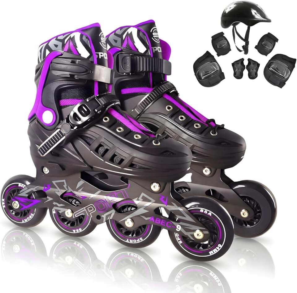 Patins Adulto Inline ABEC-9 - Freestyle Urban para Performance Profissional, Rodas de PU 84mm com Dureza 85A
