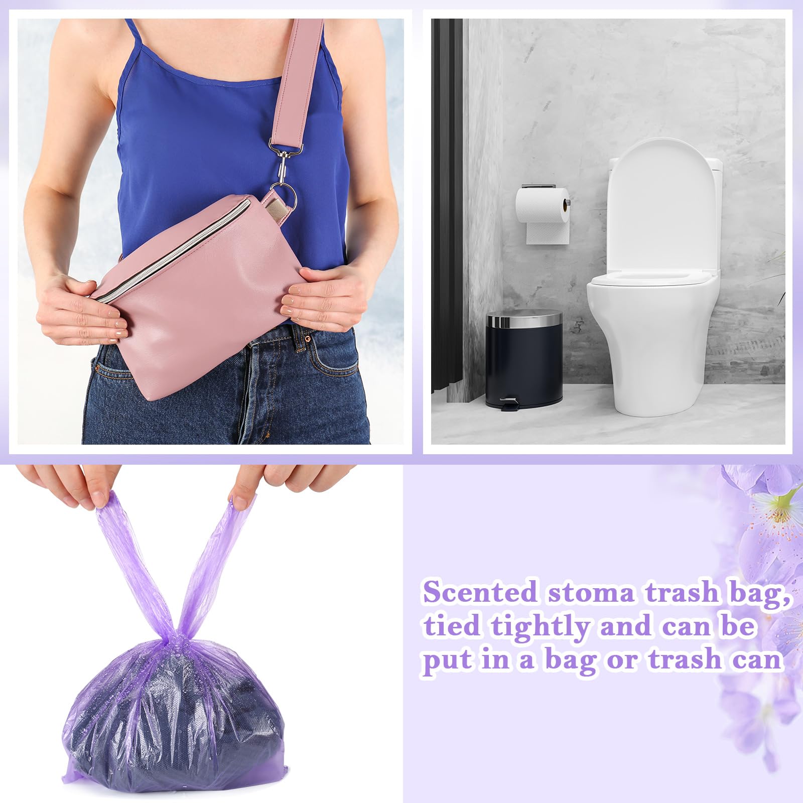 600 bolsas desechables para ostomía de 13.39 x 7.09 pulgadas, bolsas de eliminación de ostomía con caja para evitar fugas de olores, suministros de ostomía, bolsas de eliminación con caja