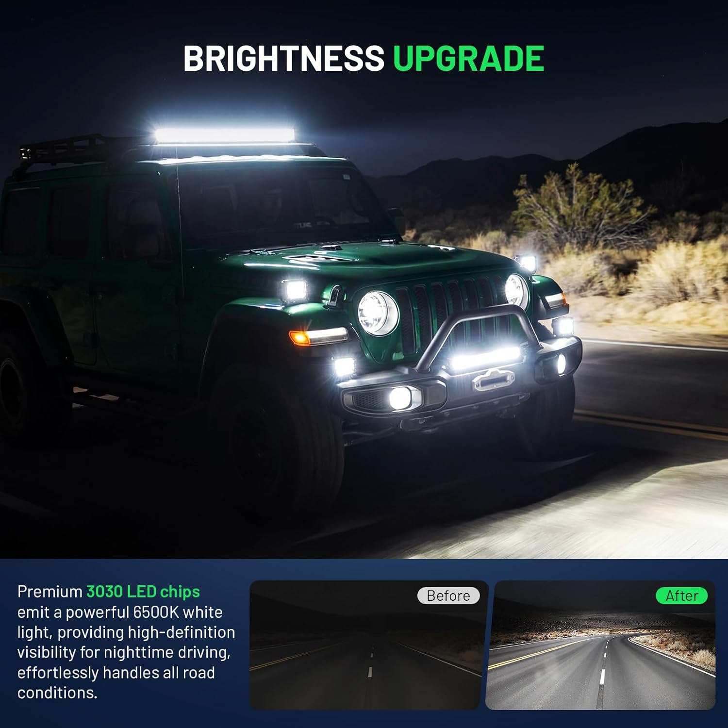 32IN 585W Curved Led Light Bar Kit Super Bright Spot Flood Combo Driving Light 4IN 60W Led Work Light Fog Light Pod with Wiring Harness for SUV Boat Jeep ATV UTV Truck