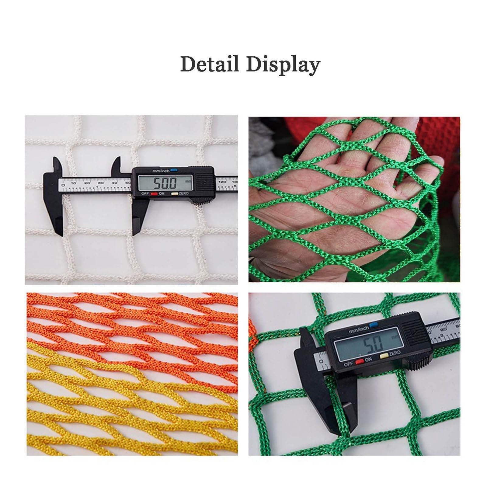 Knotenloses Outdoor-Stadion-Sportnetz für Absturzschutz und Stabilität, 2 x 5 m, Sicherheitsnetz für Baustellen & Spielbereiche