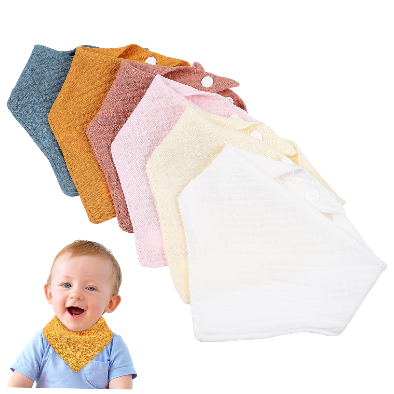 VICASKY Paño De Baberos Infantiles Baberos De Regate Niños De Muselina 0-6 Meses De Bebe 0-3 Meses Pañuelo De Baba De Turbante Bebe Gasa
