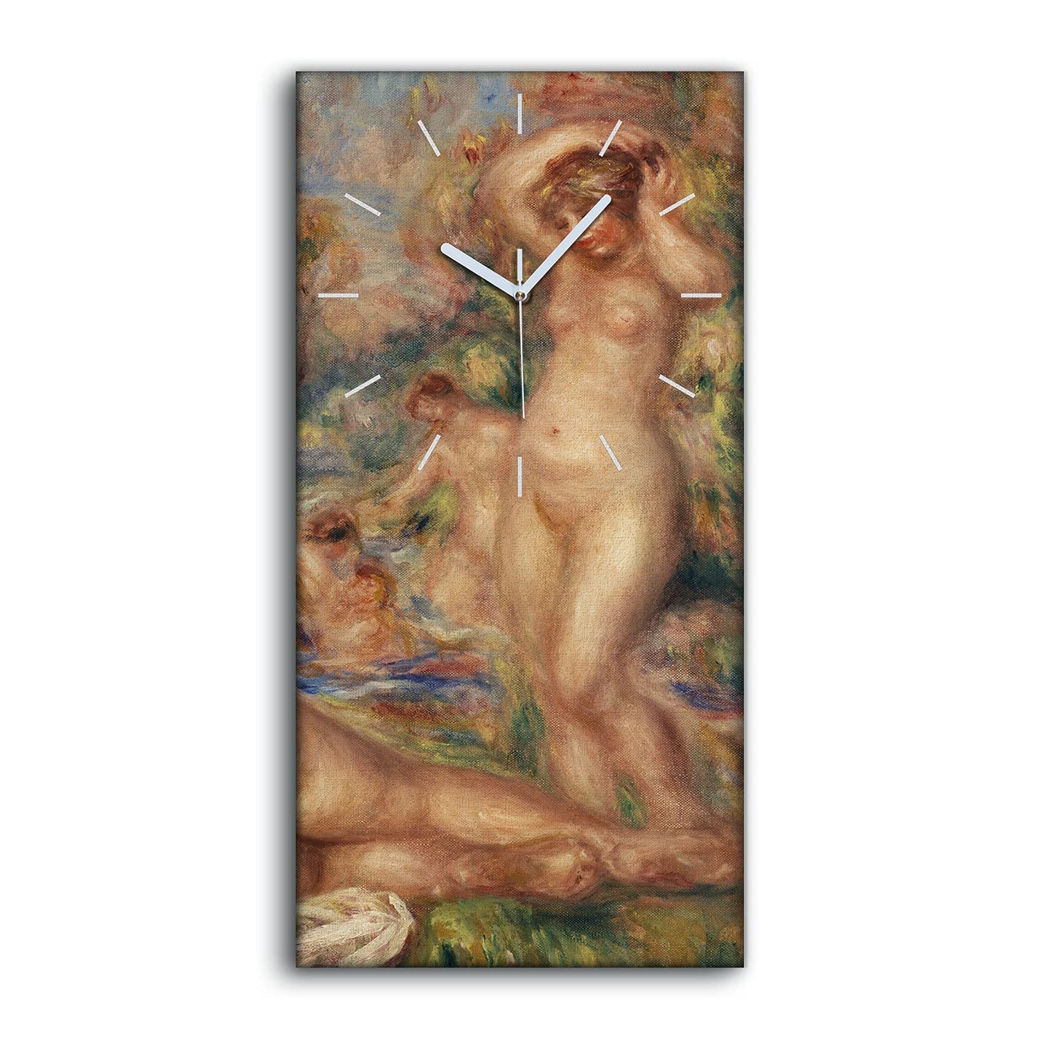 Horloge sur Toile Art Moderne Tableau Décoratif Haut de Gamme Mains Blanches 30x60