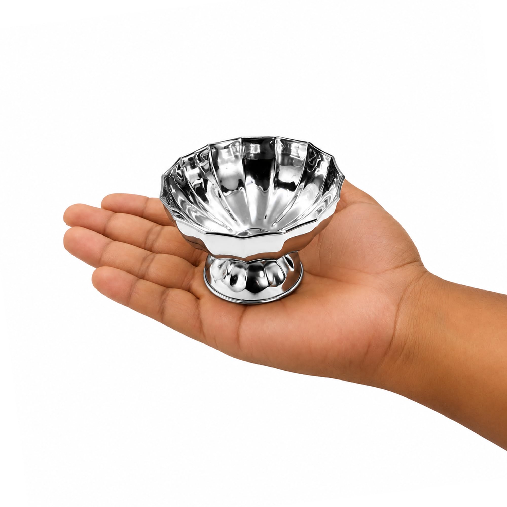 Putrika Traditional Stainless Steel Puja Prasad |Decorative Bowl | Chandhan | Kumkum |Turmeric|Sandal |Multipurpose Bowl|Bowl for Temple Home-Chandhan Payala [Weight - 30gms Capacity -100ML (3) 3