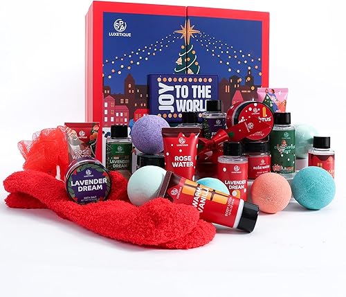 Calendario de Adviento 2024 Spa Luxetique Calendario de Adviento de vacaciones de Navidad, 24 piezas, calendario de Adviento de belleza, cuenta