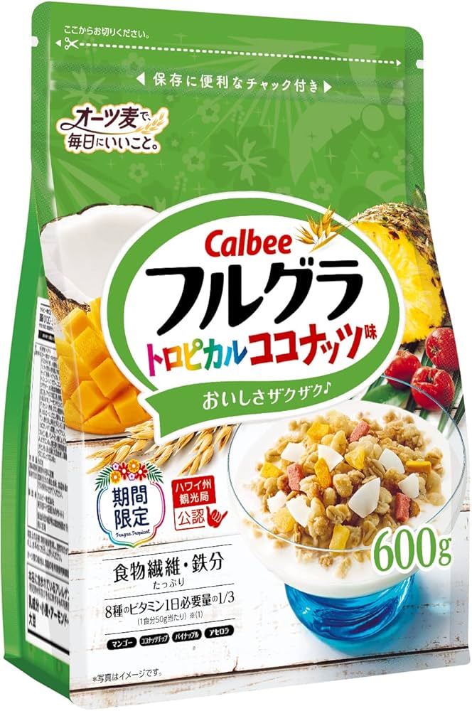 トロピカルココナッツページ Amazon.co.jp: カルビー フルグラトロピカルココナッツ味 600g : 食品