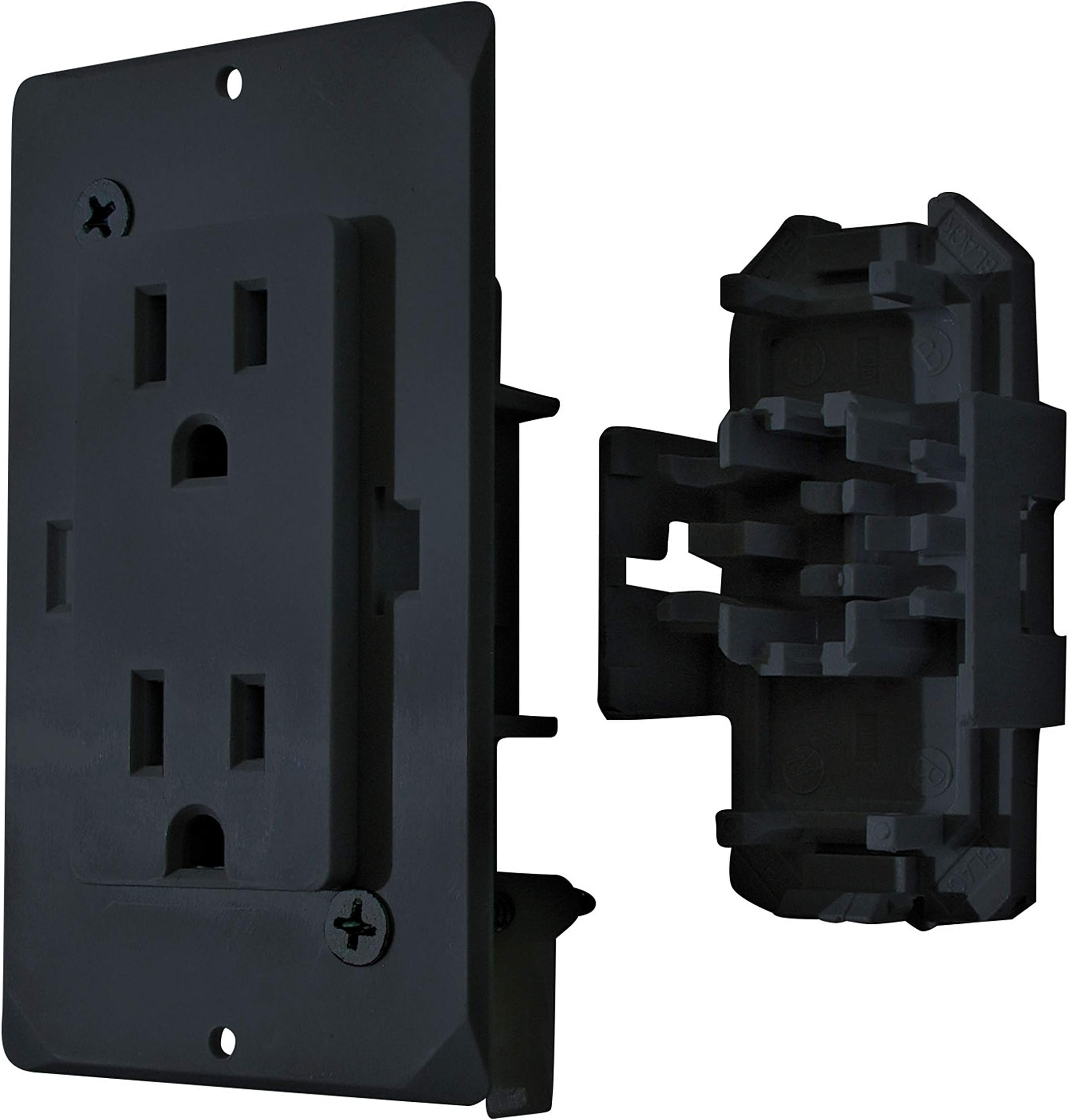 VALTERRA Diamond Group DG15BKVP Decor Receptacle with Cover - 15A, 125V, Black