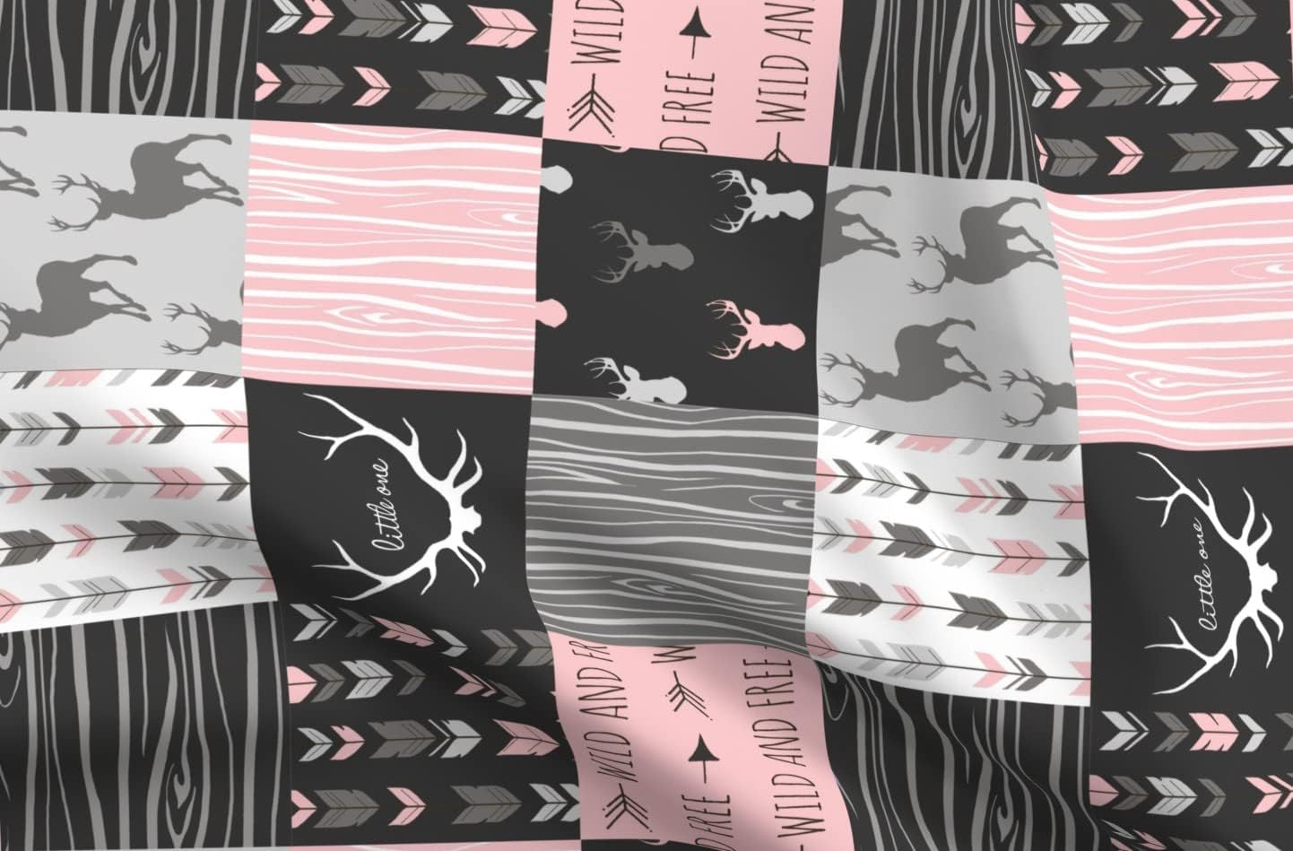 Spoonflower Fabric - Girl Woodland Wholecloth Printed on Upholstery Velvet Fabric Fat Quarter - Upholstery Home Decor Bottomweight Apparel