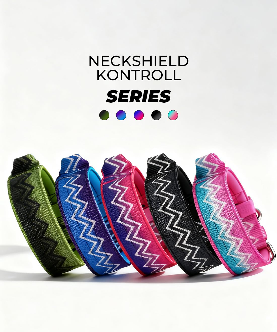 NeckShield - Collare per cani di grandi dimensioni, largo 5 cm, con imbottitura extra spessa e maniglia, protezione professionale, 58-66 cm, nero carbonio