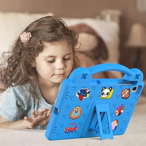 Miniatura 7 de Funda para niños para Lenovo Tab P11 Pro Gen 2Lenovo Pad Pro 2022 de 11.2 pulgadas, ligera, flexible a prueba de golpes, con mango plegable para Tab