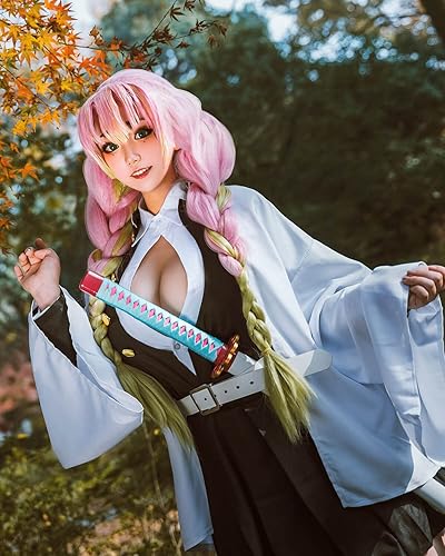 Miniatura 3 de Nuoqi Zentisu Tanjiro Cosplay - Disfraz de Giyuu Tomioka para adultos, disfraz de anime Shinobu para Halloween