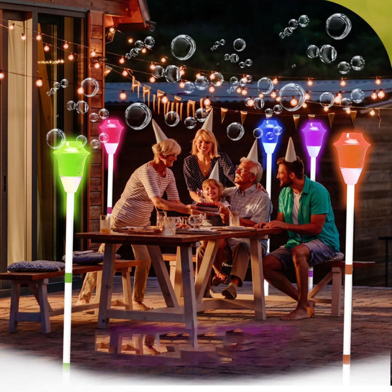Glow Burst Bubble Fountain,Bubble Burst Fountain,Bubbles Burst Bubbles Fountains, Bubbles Maker Spring Summer Toys with Lights, for Outdoor Play, Parties (Blue, Battery)