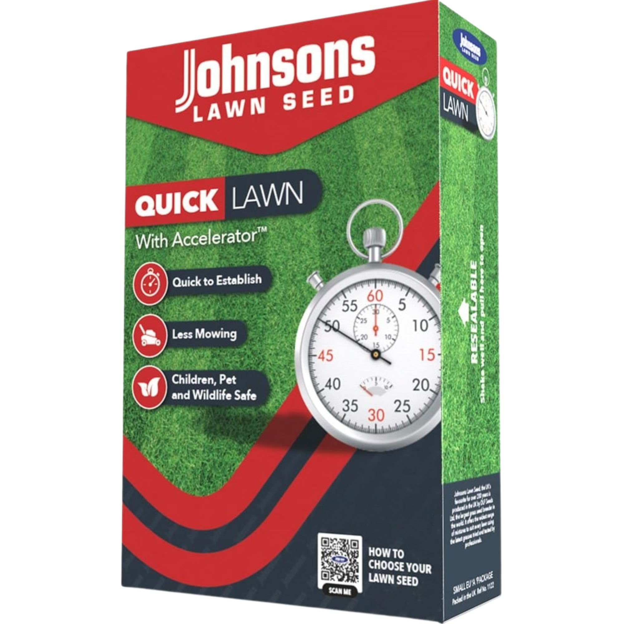 Johnsons Lawn Quick Lawn with Accelerator (1.25KG), Green,Red