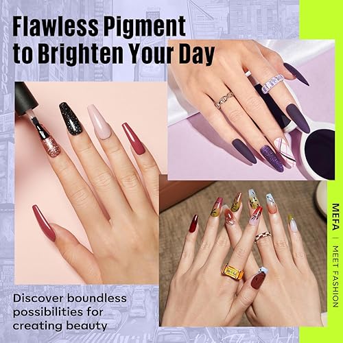 Miniatura 2 de MEFA Juego de 35 esmaltes de uñas de gel, 32 colores, colección para todas las estaciones, juego de esmaltes de uñas de gel con base matebrillante,