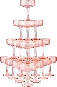 4-6Tier Acrylic Champagne Tower Glasses Plastic Coupe Glasses Martini Glasses Champagne Flutes For Wedding Party 5oz - View #4