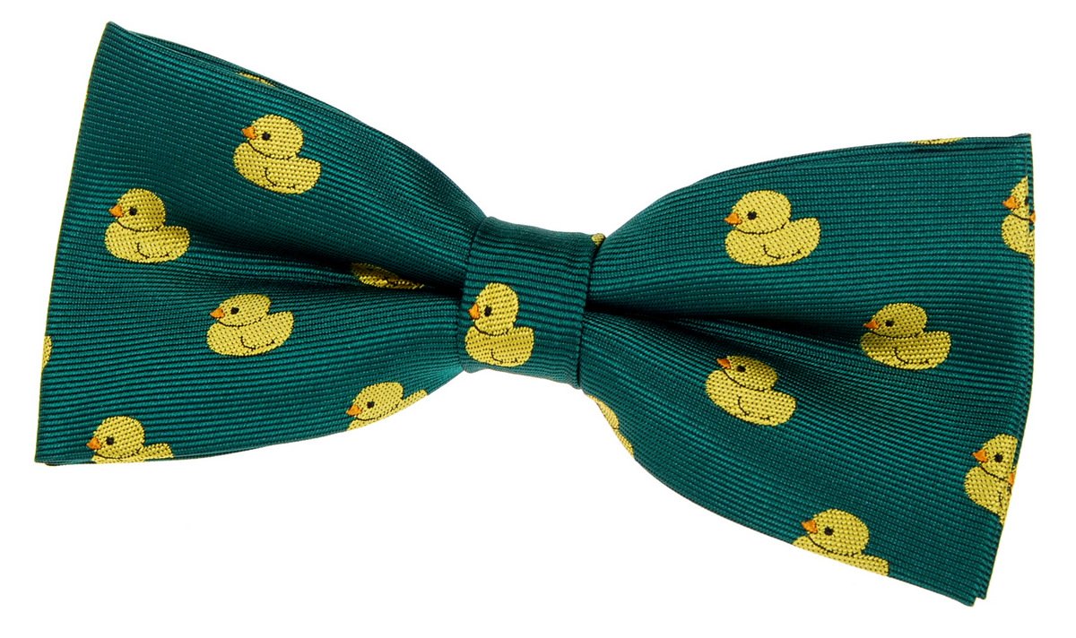 Retreez Classic Rubber Duck Woven Pre-tied Bow Tie (4.5") - Green